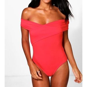 Wrap off the shoulder bodysuit